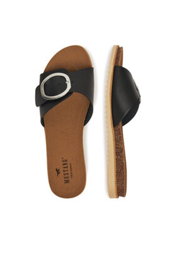 Mustang Klapki 1392-707 Czarny. Kolor: czarny. Materiał: syntetyk, materiał