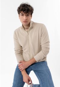 Volcano - Rozpinana bluza B-STRIPE. Okazja: na co dzień. Typ kołnierza: kołnierzyk stójkowy, bez kaptura. Materiał: prążkowany, bawełna, materiał. Wzór: gładki, prążki. Styl: casual, klasyczny #1