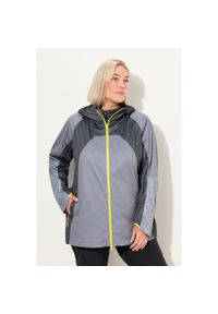 ULLA POPKEN - Damskie Kurtka funkcyjna wodoodporna dwukierunkowy zamek błyskawiczny. Kolekcja: plus size. Kolor: szary. Materiał: poliester, materiał. Sport: turystyka piesza #1