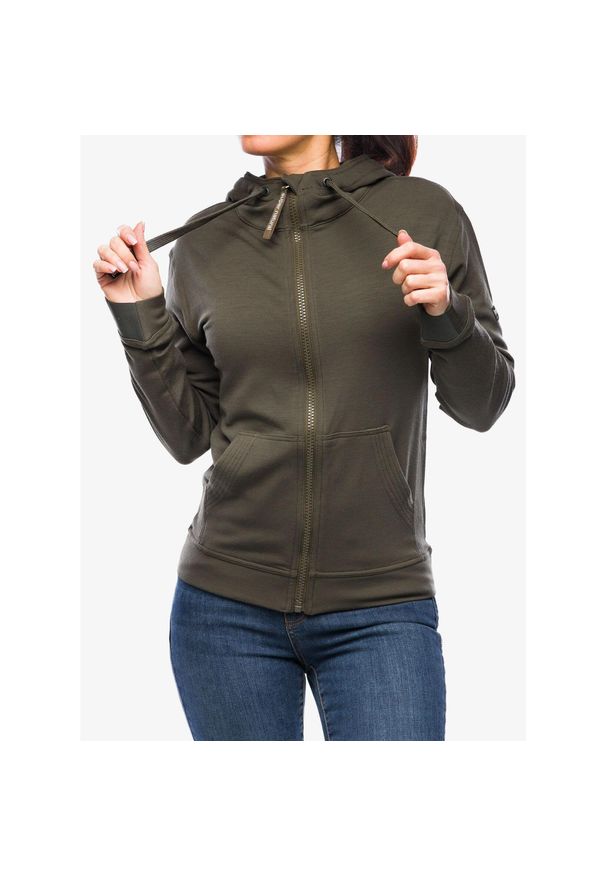 SUPER.NATURAL - Bluza rozpinana damska Super.natural Solution Hoodie. Kolor: zielony