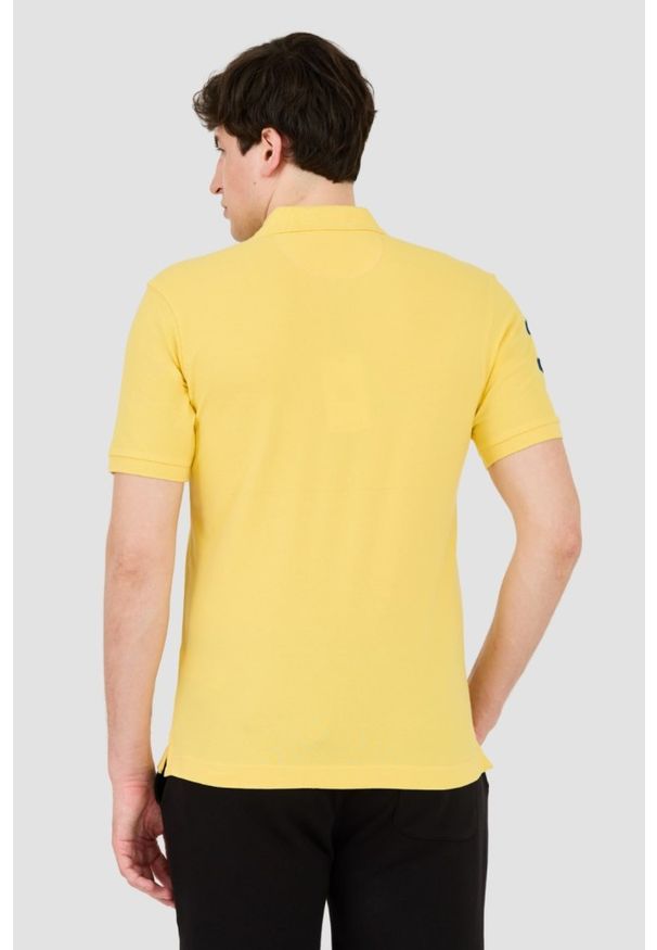 La Martina - LA MARTINA Żółte męskie polo z małym logo, Rozmiar XL. Typ kołnierza: polo. Kolor: żółty