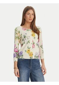 Luisa Spagnoli Kardigan Contesto 100300 Beżowy Slim Fit. Kolor: beżowy. Materiał: syntetyk #1