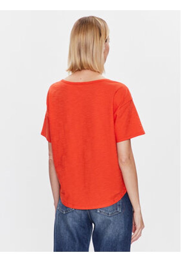 United Colors of Benetton - United Colors Of Benetton T-Shirt 3BVXD1033 Pomarańczowy Relaxed Fit. Kolor: pomarańczowy. Materiał: bawełna