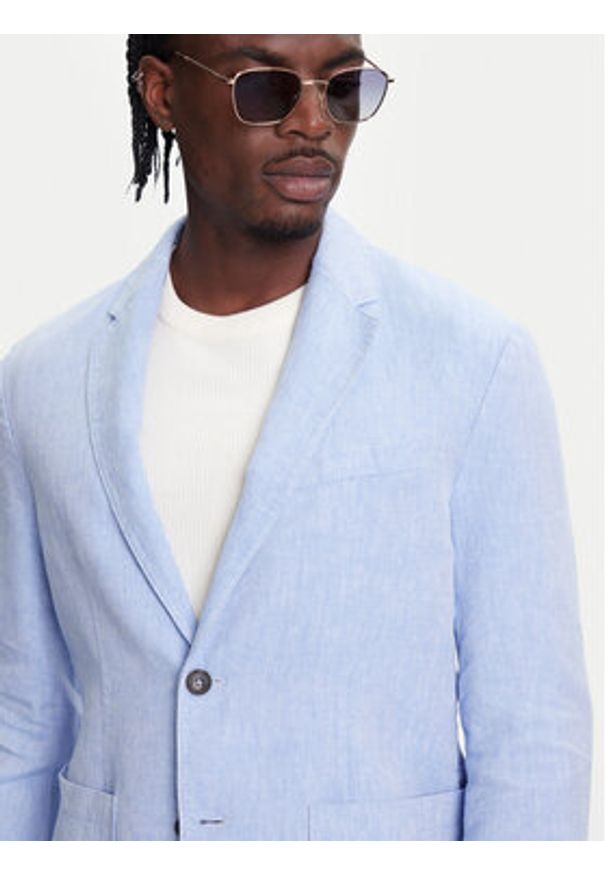 United Colors of Benetton - United Colors Of Benetton Marynarka 23B3UW014 Niebieski Regular Fit. Kolor: niebieski. Materiał: bawełna