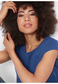 bonprix - Shirt bawełniany, krótki rękaw. Kolor: niebieski. Materiał: bawełna. Długość rękawa: krótki rękaw. Długość: krótkie #2