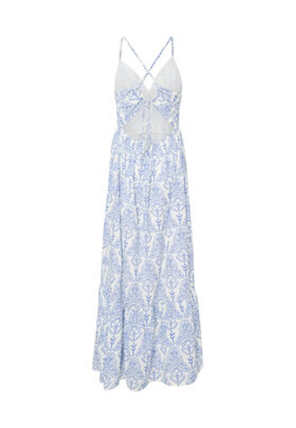 YAS Sukienka letnia Cinni 26036881 Błękitny Regular Fit. Kolor: niebieski. Materiał: bawełna. Sezon: lato