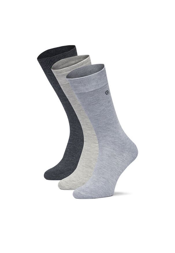 Gino Rossi Zestaw 3 par wysokich skarpet męskich CEO_AS_GR_01_W_AW25 (3-pack). Szary. Kolor: szary. Materiał: materiał, bawełna