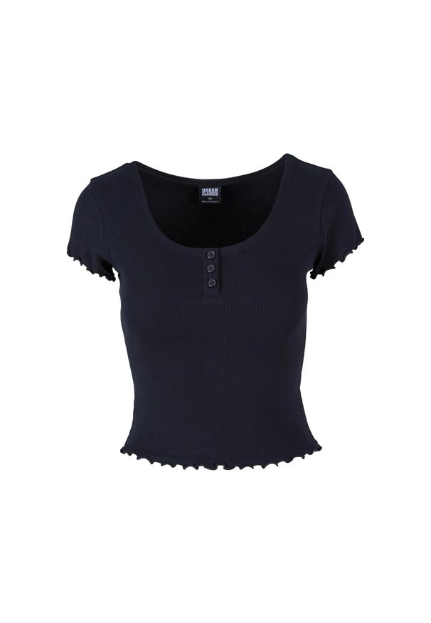 Urban Classics - Koszulka Żebrowana Dla Kobiet Babylock. Kolor: czarny. Sport: turystyka piesza