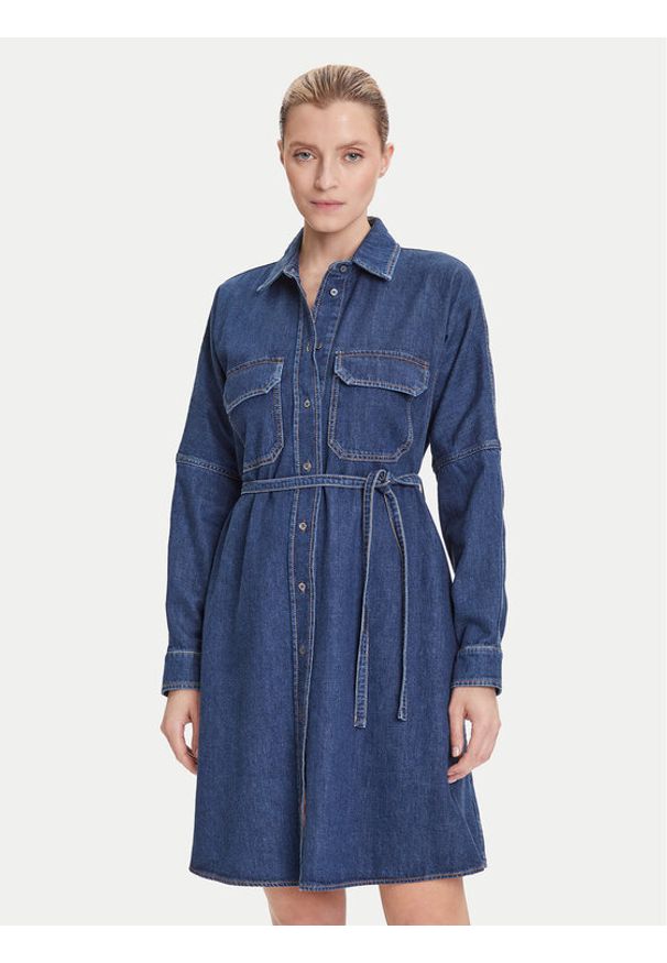 Weekend Max Mara Sukienka jeansowa Balenio 2525226081 Granatowy Regular Fit. Kolor: niebieski. Materiał: bawełna