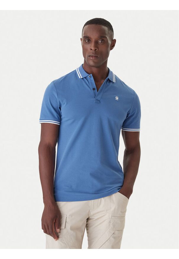 G-Star RAW - G-Star Raw Polo Dunda D17127-5864 Brązowy Slim Fit. Typ kołnierza: polo. Kolor: brązowy. Materiał: bawełna