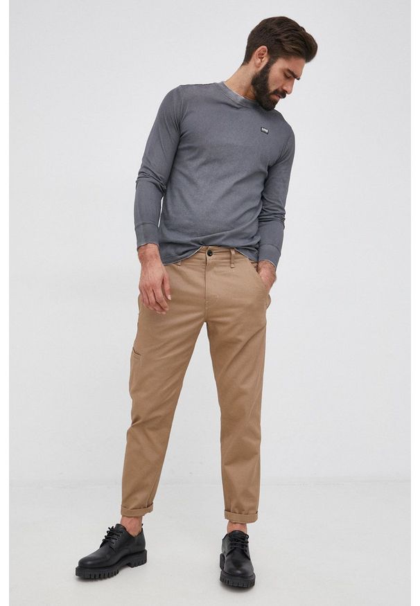 G-Star RAW - G-Star Raw Spodnie bawełniane D20551.C900 męskie kolor brązowy w fasonie chinos. Kolor: brązowy. Materiał: bawełna