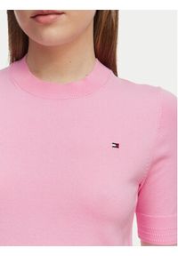 TOMMY HILFIGER - Tommy Hilfiger Sweter WW0WW49705 Różowy jasny Slim Fit. Kolor: różowy. Materiał: bawełna #3