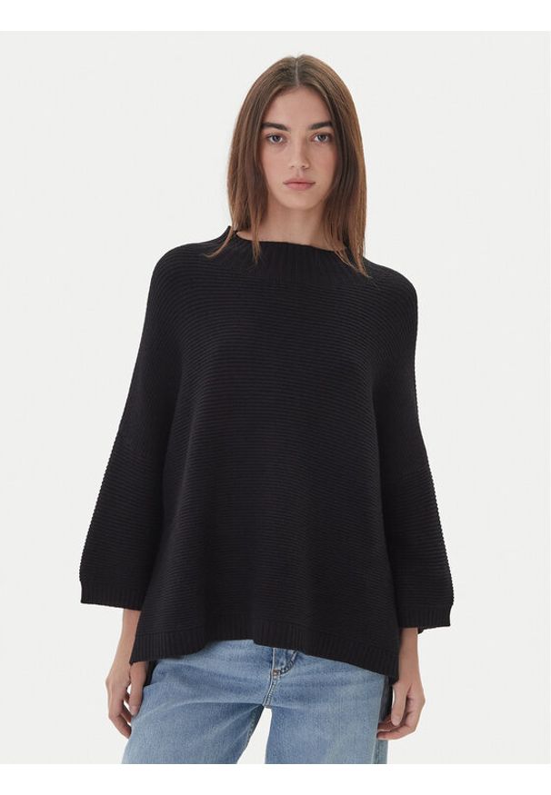 Kontatto Sweter 3M0848C Czarny Relaxed Fit. Kolor: czarny. Materiał: syntetyk