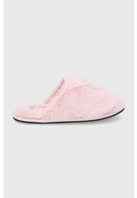 Calvin Klein Kapcie kolor różowy. Nosek buta: okrągły. Kolor: różowy. Materiał: materiał, guma. Wzór: gładki