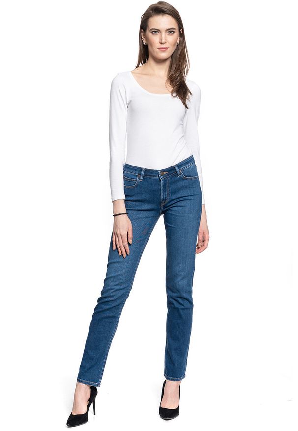 Lee - DAMSKIE SPODIE JEANSOWE LEE MARION STRAIGHT MID WORN IN RAY L301NOWH 112105868