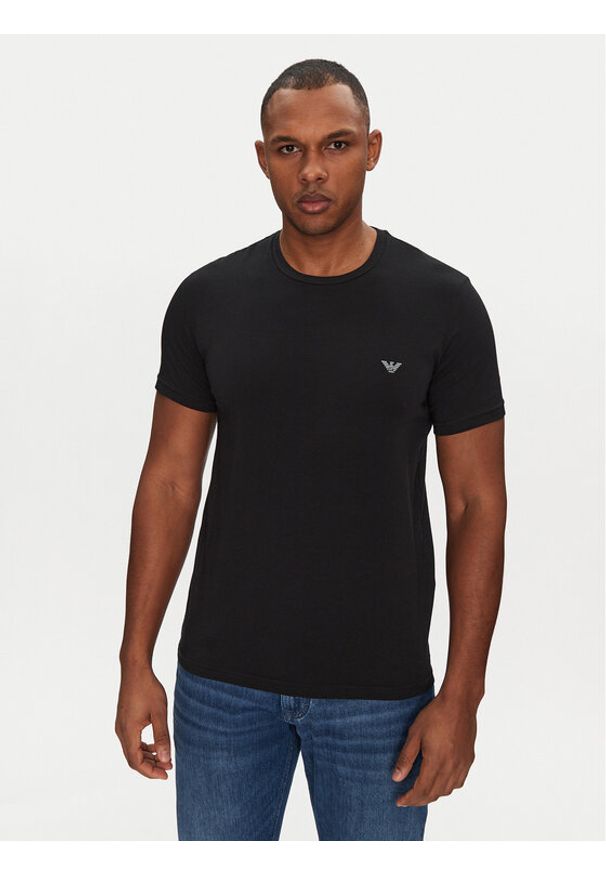 Emporio Armani Underwear Komplet 2 t-shirtów EM000391 AF10776 MC005 Czarny Regular Fit. Kolor: czarny. Materiał: bawełna