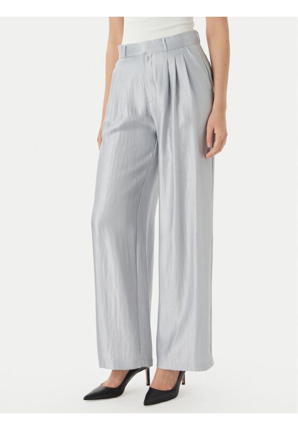 Eleh Spodnie materiałowe SS260403 Błękitny Relaxed Fit. Kolor: niebieski. Materiał: wiskoza