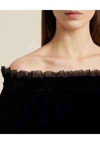 Luisa Spagnoli - LUISA SPAGNOLI - Czarna bluzka z odkrytymi ramionami Lilu. Kolor: czarny. Materiał: jedwab, materiał. Długość rękawa: długi rękaw. Długość: długie #3