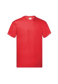 FRUIT OF THE LOOM - Oryginalna Bawełniana Koszulka Unisex Dla Dorosłych. Kolor: czerwony. Materiał: bawełna