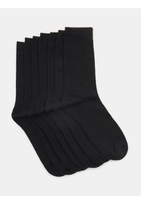 Sinsay - Prążkowane skarpetki 7 pack - czarny. Kolor: czarny. Materiał: prążkowany #1