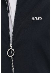 BOSS - Boss Bluza damska kolor granatowy gładka. Okazja: na co dzień. Kolor: niebieski. Długość rękawa: raglanowy rękaw. Wzór: gładki. Styl: casual #5