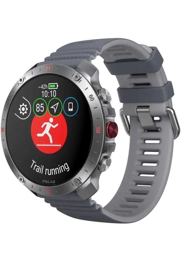 POLAR - Zegarek sportowy Polar Grit X2 Pro Szary (GRIT X2 PRO SLR/GRY S-L). Kolor: szary. Materiał: polar. Styl: sportowy