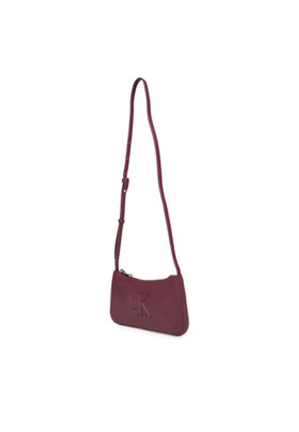 Calvin Klein Torebka Bold Ck Mini Bag LV04F1125G Bordowy. Kolor: czerwony. Materiał: skórzane