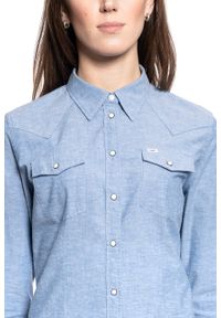 Lee - DAMSKA KOSZULA MATERIAŁOWA LEE SLIM WESTERN SHIRT SUMMER BLUE L45RHONJ 112110416. Materiał: materiał #5