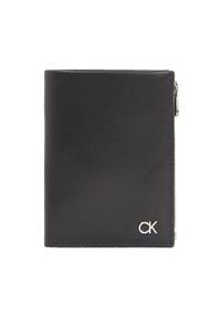 Calvin Klein Duży Portfel Męski Metal Ck K50K511688 Czarny. Kolor: czarny. Materiał: skóra