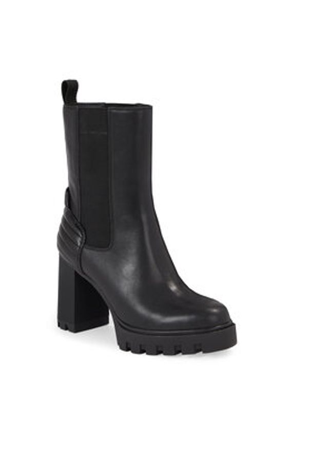 Calvin Klein Jeans Botki Platform Chelsea Lth Wn YW0YW01140 Czarny. Kolor: czarny. Materiał: skóra. Obcas: na platformie