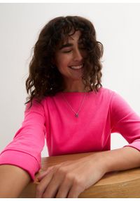 bonprix - Bluzka z długim rękawem z czystej bawełny organicznej. Kolor: różowy. Materiał: bawełna. Długość rękawa: długi rękaw. Długość: długie #3