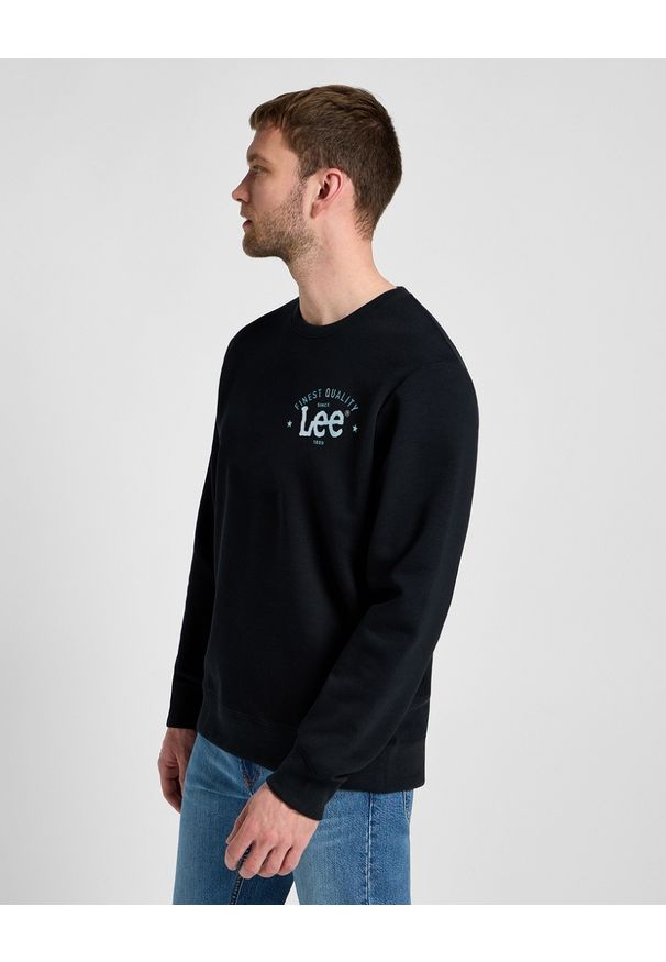 Lee - MESKA BLUZA LEE LOGO CREW SWS JET BLACK 112355660