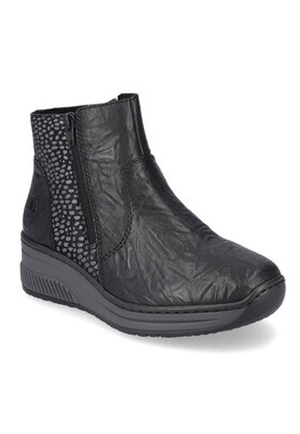 Rieker Botki 48759-00 Czarny. Kolor: czarny. Materiał: skóra