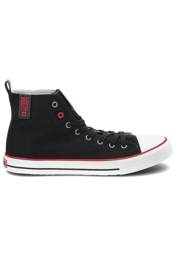 Big-Star - Czarne Trampki Męskie Big Star Wygodne Obuwie. Okazja: na co dzień. Kolor: czarny. Materiał: materiał, guma. Szerokość cholewki: normalna. Styl: casual