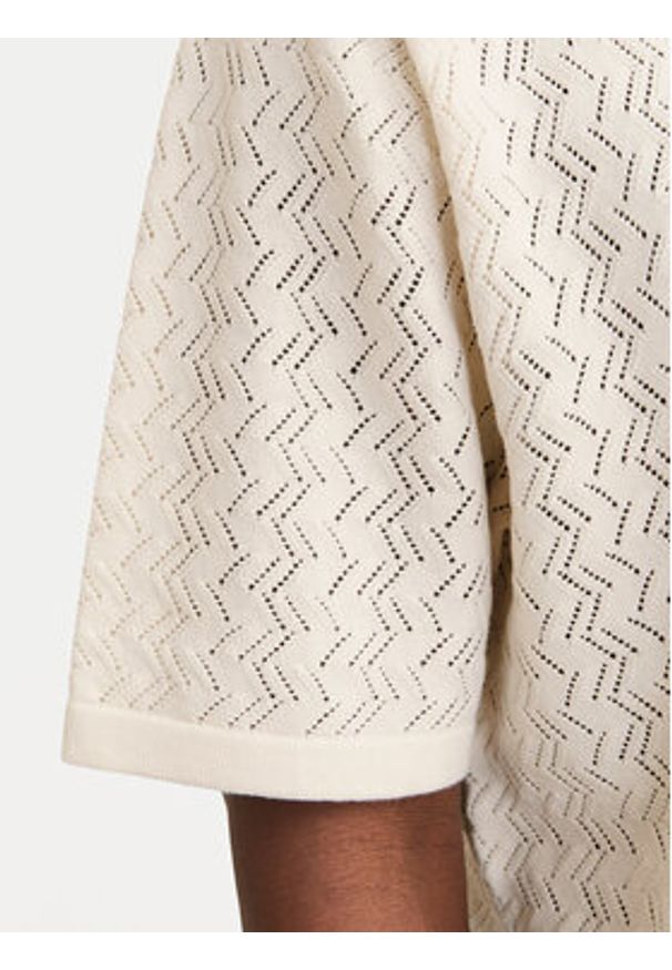 Jack & Jones Koszula Tyler 12272863 Écru Loose Fit. Materiał: bawełna