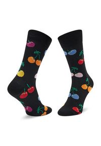 Happy-Socks - Happy Socks Skarpety wysokie unisex CHE01-9050 Czarny. Kolor: czarny. Materiał: materiał #2