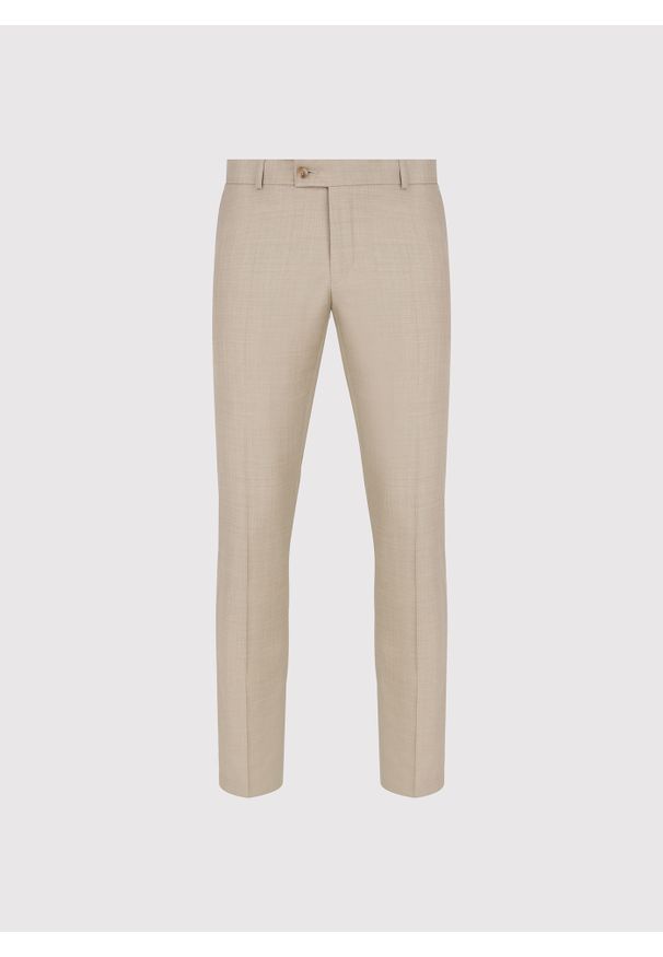 Pako Lorente - PAKO LORENTE - Beżowe spodnie ganiturowe wełna. Kolor: beżowy. Materiał: wełna. Styl: elegancki