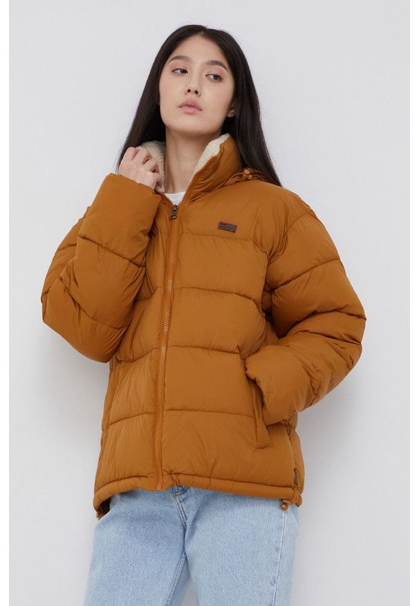 Billabong Kurtka damska kolor żółty zimowa. Okazja: na co dzień. Kolor: żółty. Materiał: materiał. Wzór: gładki. Sezon: zima. Styl: casual