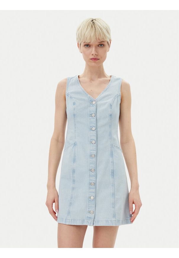 Levi's® Sukienka jeansowa Vianna Vest 001WL-0000 Błękitny Regular Fit. Kolor: niebieski. Materiał: bawełna