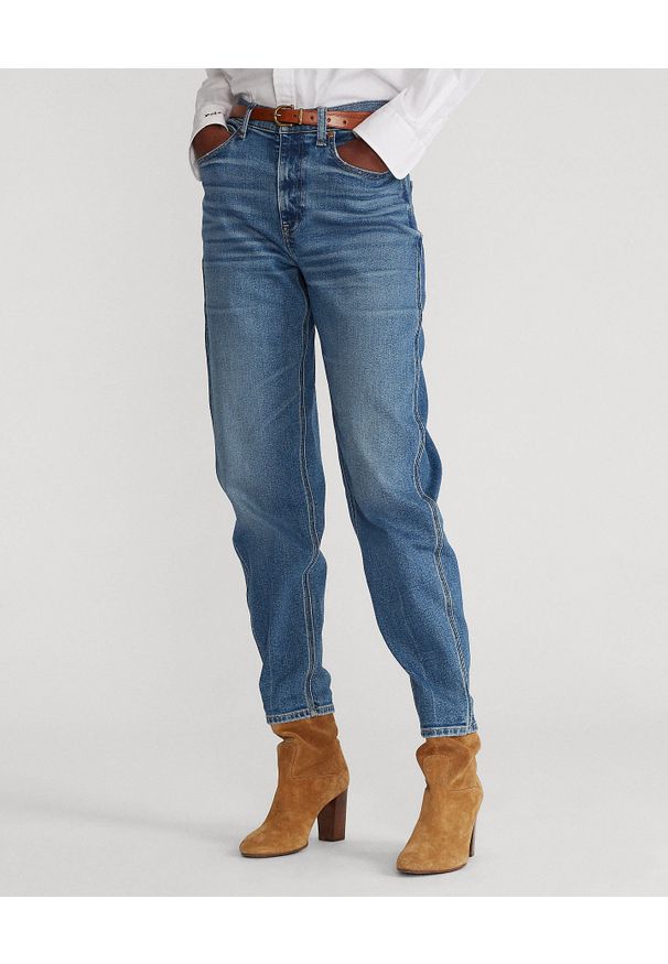 Ralph Lauren - RALPH LAUREN - Jeansy z luźnymi nogawkami. Stan: podwyższony. Kolor: niebieski