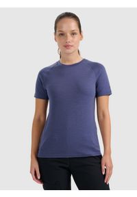 4f - 4F Koszulka trekkingowa z wełną merino damska - granatowa XS. Kolor: niebieski. Materiał: wełna #1