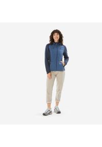 quechua - Bluza turystyczna damska Quechua NH500 Hybrid. Kolor: niebieski. Materiał: materiał, tkanina