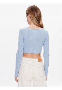 BDG Urban Outfitters Kardigan BDG MINI RIB SOFT CADI 76469527 Niebieski Cropped Fit. Kolor: niebieski. Materiał: wiskoza #4