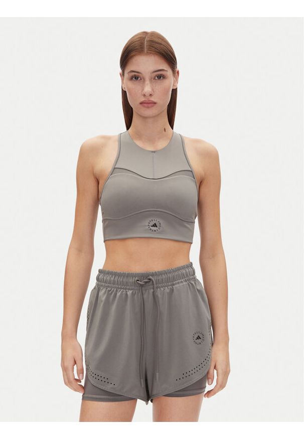 Adidas by Stella McCartney - adidas by Stella McCartney Top Training JJ0120 Szary Slim Fit. Kolor: szary. Materiał: syntetyk