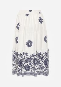 Born2be - Granatowa Rozkloszowana Spódnica z Wiskozy w Kwiatowy Wzór Masterore. Okazja: do pracy, na co dzień. Kolor: niebieski. Materiał: wiskoza. Wzór: kwiaty. Styl: casual #4