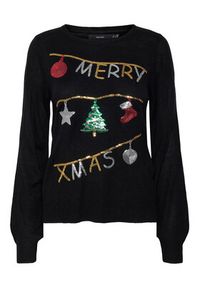 Vero Moda Sweter Merryxmas 10272463 Czarny Regular Fit. Kolor: czarny. Materiał: syntetyk