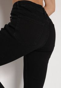 Born2be - Czarne Bawełniane Jeansy Skinny z Regularnym Stanem Sewnela. Kolekcja: plus size. Kolor: czarny. Styl: elegancki, klasyczny, wizytowy #7