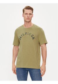 TOMMY HILFIGER - Tommy Hilfiger T-Shirt Arched MW0MW34432 Zielony Regular Fit. Kolor: zielony. Materiał: bawełna
