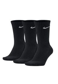 Nike - Bawełniane Skarpetki Unisex Dla Dorosłych (zestaw 3 Sztuk). Kolor: czarny. Materiał: bawełna. Sport: turystyka piesza