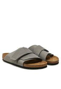 Birkenstock Klapki Kyoto Lenb 1024502 Szary. Kolor: szary. Materiał: skóra, nubuk #5